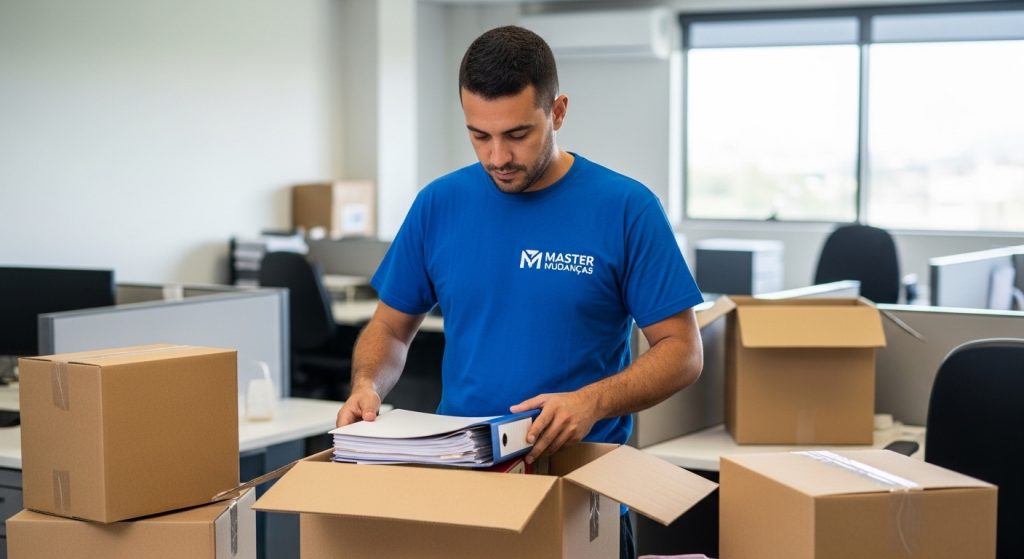 embalando documentos de escritório
