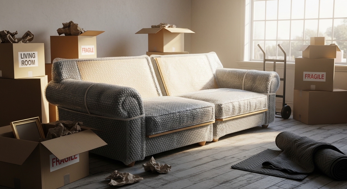 Como embalar sofá para mudança
